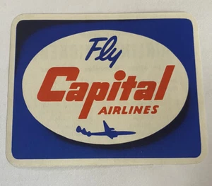 Vintage Fly Capital Airlines Wheaties Cereal Premium Airline Sticker c1955 - Picture 1 of 2