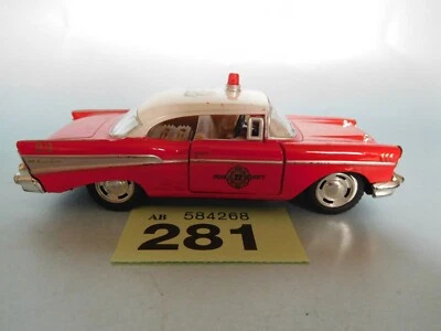 KINSMART 1957 CHEVROLET BEL AIR FIRE CHIEF VERMELHO 1:40 (281) - Imagem 1 de 4