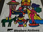 Western Airlines Souvenir Artist Adrian Loos Graphics Hawaii Vegas Plastic Bag