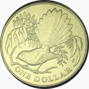 elf New Zealand 1 Dollar 1980 Fantail Bird - Picture 1 of 2