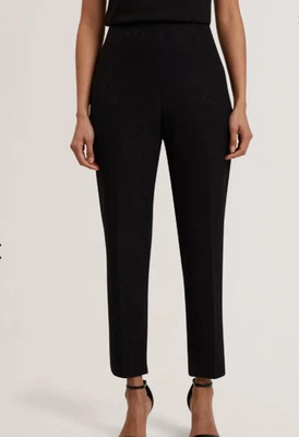 TED BAKER Trousers TB 2 UK 10 Meriot Black Bonded Lace Slim Fit Trousers NEW - Image 1 of 4