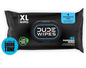 DUDE Wipes, Flushable Wipes, Extra Large and Fragrance-Free Wipes - Picture 1 of 6