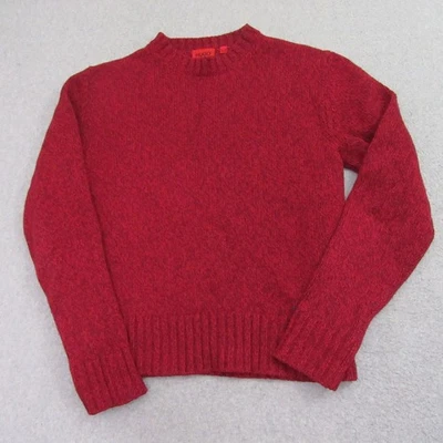 Hugo Mens Sweater Pullover S Red Maroon Heather Crew Neck Chunky Wool Blend - Image 1 of 4
