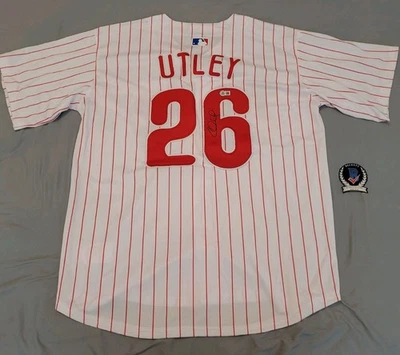 Chase Utley signed autographed Philadelphia Phillies custom jersey Beckett COA - Image 1 of 4