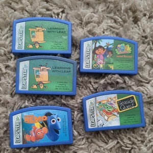 Leap Frog Leapster game cartridge bundle Dora, Nemo, Seaside quest, Leap x 2 - Picture 1 of 2