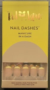 Red Aspen Press On Nails, Short Square, Tweety's French Tip - Picture 1 of 3