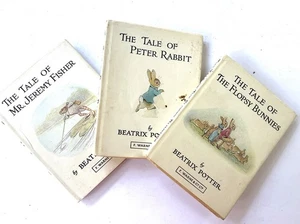 Lote 3 THE TALE PETER RABBIT Flopsy Bunnies JEREMY FISHER Beatrix Potter F. Warne - Imagen 1 de 7