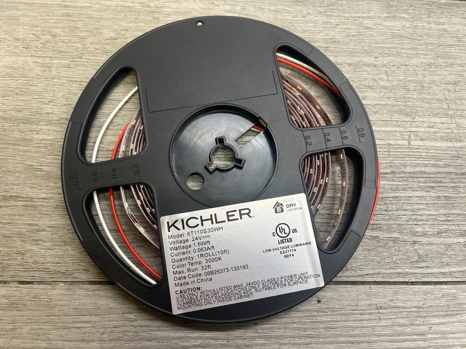 Kichler 6T110S30WH Salida Estándar Seca LED 120" 3000K Cinta Luz en Blanco Foto 1 de 1