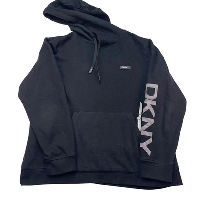 DKNY Sudadera con Capucha Negra XL Para Hombre Logo Estampado Pullover Sudadera con Capucha Foto 1 de 4