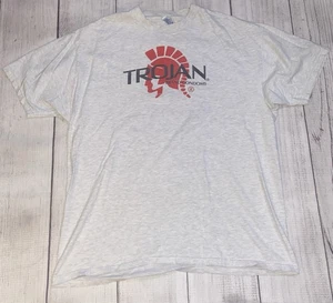 Vintage Hanes Trojan Condoms T-Shirt SIze XL Pictured W Measurements - Picture 1 of 7