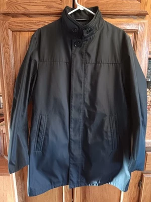 Abrigo Sanyo Para Hombre Negro Extraíble Forro Acolchado Peso Medio Chaqueta Lluvia Clásico Foto 1 de 4