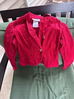 Jaqueta de veludo vermelha American Girls tamanho 8 - Imagem 1 de 4