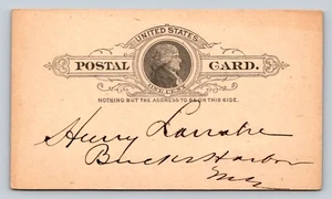 1886 UX9 ANTIQUE US Postal Card Jefferson 1c Unposted 'If You Have Not Hired' - Picture 1 of 3