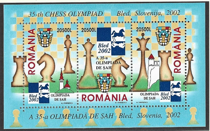 Romania Block 324 Chess Olympiad ** (mnh) - Image 1 of 1