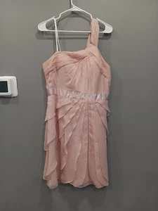 Adrianna Papell Dress Size 14 Light Pink Cascading Layers One Shoulder Dress - Picture 1 of 10