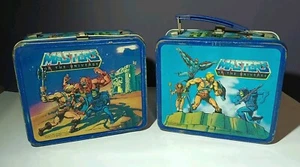 Vintage 1983 Masters Of The Universe He-Man Metal Lunch Box Set Of 2 - Picture 1 of 10