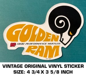 GOLDEN RAM HIGH PERFORMANCE MUFFLER VINTAGE ORIGINAL VINYL DECAL STICKER - AP - Picture 1 of 2