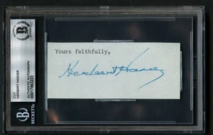Herbert Hoover d1964 signed autograph 2x5 cut 31st U.S. President BAS Slabbed - Picture 1 of 1