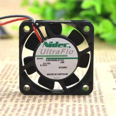 1PC NIDEC U40X05ML27-51 Cooling Fan 4cm 4010 5V 0.10A 2-wire Ultra Silent New - Image 1 of 4