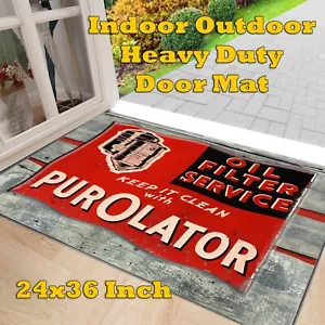 Servicio de filtro de aceite Purolator vintage manténgalo limpio alfombra de puerta alfombra de entrada - Imagen 1 de 4