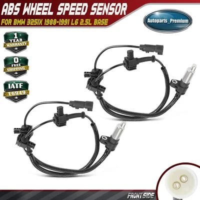 2Pcs Front Left and Right ABS Wheel Speed Sensor for BMW 325iX 1988-1991 L6 2.5L - Image 1 of 4