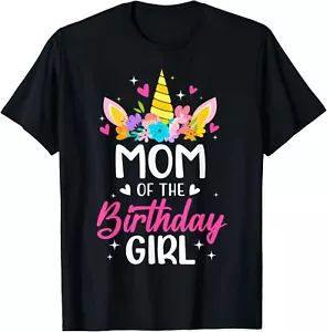Mom Of The Birthday Girl Unicorn Bday Party Family T-Shirt Hoodie - Picture 1 of 13