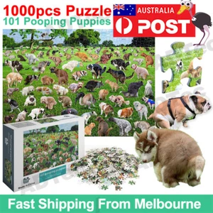 101 Dogs Pooping Puppies Puzzle 1000 Piece Jigsaw Funny Toys Christmas Kids Gif - Picture 1 of 9