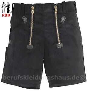 FHB 20033 Zunfthose Zunftkleidung Feincord Shorts kurze Hose schwarz
