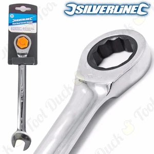 8mm SILVERLINE 633787 POLISHED FIXED HEAD RATCHET SPANNER Combination Wrench NEW - Picture 1 of 4