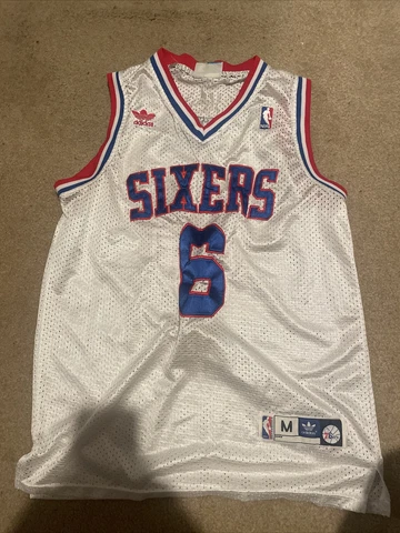 VTG NBA Adidas HWC Philadelphia 76ers Dr J Julius Erving Jersey Men M SEWN Sixer Cover
