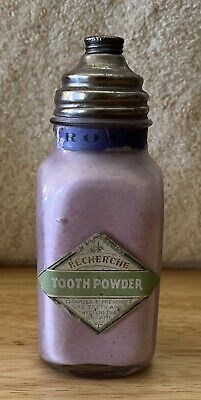 Antique RECHERCHE Tooth Powder - Glass Bottle  NOS  FULL. • 15$