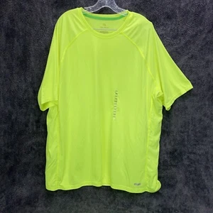 Tek Gear Yellow Neon Sun Wicking 100% Polyester Kohl's T-Shirt Mens Size 3XB Big - Picture 1 of 11