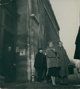Michèle Alfa et Yves Brainville sur le tournage de "Erreur Judiciaire", 1948 vin
