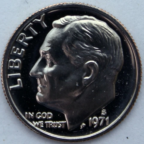 1971-S Proof Roosevelt Dime Cover