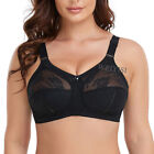 Women's Wireless Lace Non Padded Plus Size Full Cup Support Comfort Bra 34-50C-I