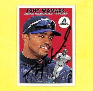 Tony Womack Signed Auto Autograph 2000 Fleer Tradition Card #324 Dbacks 