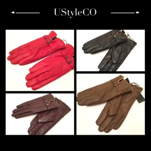 Damen LUXUS QUALITÄT echt 100% Leder warme Handschuhe Fleece gefüttert weiche Haut - Bild 1 von 13