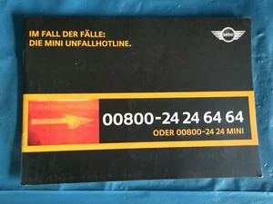MINI R56 R55 R54 carpeta de a bordo libro de a bordo accidente línea directa - Imagen 1 de 2