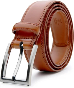 Comfortable Mens Genuine Leather Dress Belt Classic Casual Belt with Single Pron - Picture 1 of 6