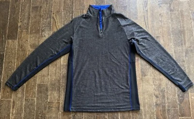 Bke Sport 1/4 Cremallera Pull Over Para Hombre Talla Grande Gris Azul Negro Tejido Manga Larga Foto 1 de 4