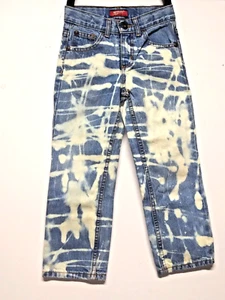 Arizona Jean Co Boys Jeans Sz 7 Bleached Adjustable waist Straight Leg Baggy EUC - Picture 1 of 6