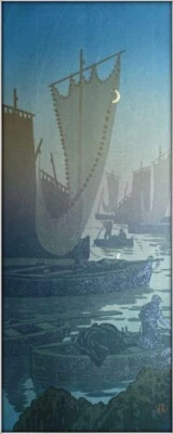 Vintage Harbor Scene by Henri Rivière 1917 – Maritime Seascape Art Print - Image 1 of 2