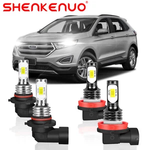 For 2015-2020 Ford Edge 4x LED Headlight Bulbs 9005 H11 High Low Beam Lamp - Picture 1 of 14