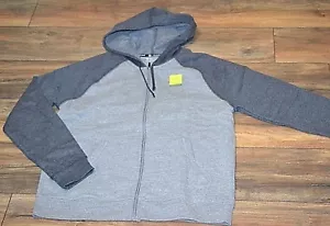 Tek Gear Performance Full Zip Ultra Soft Fleece Hoodie Sweatshirt 2 Tone Gray - Picture 1 of 4