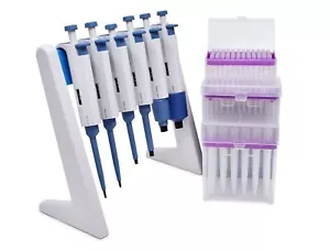 Complete Micropipette Kit 0.1μl to 10ml : 6 Pipettors, Stand and 336 Tips - Picture 1 of 7