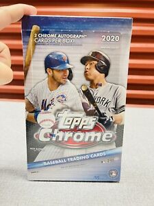 New MLB Topps 2020 Chrome Baseball Hobby Box- 2 Autographs [Factory Sealed]