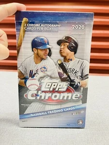 New MLB Topps 2020 Chrome Baseball Hobby Box- 2 Autographs [Factory Sealed] - Picture 1 of 17