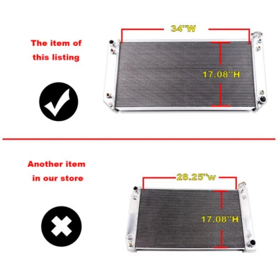 Fits 1988-2000 Chevy GMC C/K 1500 2500 3500 5.7L V8 Truck Aluminum Radiator 3Row - Image 1 of 4