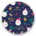 2 x Vinyl Stickers 20cm  - Merry Christmas Santa Festive Kids Cute  #45713