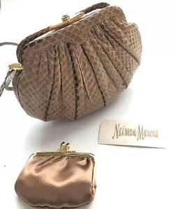 Vintage 80s Judith Leiber Snakeskin Small Crossbody Bag with Coin Purse - Picture 1 of 12